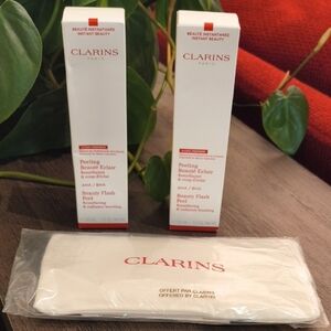 Clarins Beauty Flash Peel w/ Bha & Aha + Spa Mask, Bundle of 3 NWT